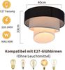 ZMH Deckenleuchte Wohnzimmer Deckenlampe Stoff Lampenschirm Ø40cm Warmweiß E27 Modern Schwarz Bild 3