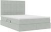 vidaXL Aufbewahrungsbett mit Matratze Hellgrau 140 x 190 cm Samt 3372027 Bild 5