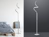 Reality Leuchten LED Stehleuchte Course R42051107, Metall Nickel Matt, Acryl weiß, inkl. 11 Wat LED, Sensor Dimmer Bild 1