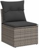 vidaXL 6-tlg. Garten-Sofagarnitur mit Kissen Grau Poly Rattan 3327378 Bild 5