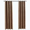 vidaXL Verdunkelungsvorhänge mit Ösen 2 Stk. Samt Beige 140x225 cm 134505 Bild 2