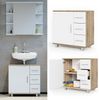 Vicco 'Ilias' Waschbeckenunterschrank, Spanplatte, 60,8 x 60 x 33 cm, Weiß / Sonoma Bild 2