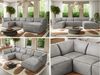 Modulares XXL-Ecksofa MODARO 5M, U-Form, Wohnlandschaft, 5-teilig, freistehend, Wohnzimmer Couch, HR-Schaumstoff - Hellgrau Velvet - Rechts Bild 2
