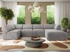 Modulares XXL-Ecksofa MODARO 5M, U-Form, Wohnlandschaft, 5-teilig, freistehend, Wohnzimmer Couch, HR-Schaumstoff - Hellgrau Velvet - Rechts Bild 5