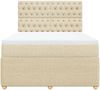 vidaXL Boxspringbett mit Matratze Creme 140x200 cm Stoff 3292091 Bild 4