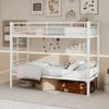 Etagenbett 90×190 cm umbaubar in 2 Betten mit Rausfallschutz und Leiter Weiß ohne Matratze Bild 3
