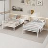 Etagenbett 90×190 cm umbaubar in 2 Betten mit Rausfallschutz und Leiter Weiß ohne Matratze Bild 4