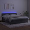 vidaXL Boxspringbett mit Matratze & LED Dunkelgrau 180x200 cm Samt 3134538 Bild 4