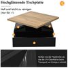 Merax Couchtisch mit versteckten Schubladen und 360° schwenkbarer Arbeitsfläche (Wohnzimmer, Kaffeetisch, 70x70x36cm), hochglänzend Beistelltisch mit geometrische Design und Sockel Bild 3