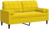 vidaXL 2-Sitzer-Sofa mit Zierkissen Gelb 140 cm Samt 3278225 Bild 2