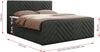 Boxspringbett mit zwei Bettkästen, 7 Härtezonen Multipocket-Matratzen, dekoratives Kopfteil und Front, Doppelbett - PARIS DUO - 120 x 200 cm - Dunkelgrau Stoff - H4 Bild 5