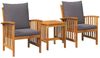 vidaXL Gartensofa-set mit Kissen 3 pcs Öl-Natur Massivholz Akazie 4106448 Bild 2