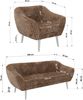 Wohnzimmerset PIRS 1-1-3, Skandinavisches 3-Sitzer Sofa mit Sesseln, Sofa mit Wellenfederung, weiße Füße, Skandinavisches Möbelset - Braun Cord Bild 5
