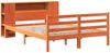 vidaXL Massivholzbett mit Regal ohne Matratze Wachsbraun 150x200 cm 3321867 Bild 3