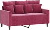 vidaXL 4-tlg. Sofagarnitur mit Kissen Weinrot Samt 3201694 Bild 4