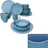 16tlg Kombiservice Jasper Ozeanblau Steingut 4 Personen Becher Schalen Teller Bild 2