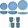 16tlg Kombiservice Jasper Ozeanblau Steingut 4 Personen Becher Schalen Teller Bild 5