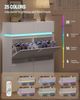 Schuhschrank mit 4 Klappen, Schuhkipper Schmal mit LED-Leuchten, Schuhregal, Verstellbare Regalböden, 20 Paar, 100 x 24 x 119 cm, Schuhaufbewahrung für Eingang, Flur, Weiß Bild 3
