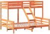 vidaXL Etagenbett 90x200/140x200 cm Wachsbraun Massivholz Kiefer 3207176 Bild 3