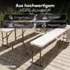 STEELSØN 'Zennar' Gartenbank für 4 Personen, zusammenklappbar, weiß, 43x28x180 cm, wetterfest, Sitzbank inkl. Tragegriff, 2er-Set Bild 3