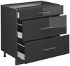 Küchenunterschrank Fame-Line Anthrazit Hochglanz 80 cm mit 3 Schubladen, AP Anthrazit Vicco Bild 5