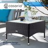 CASARIA® Polyrattan Beistelltisch 58x58x42cm Schwarz Bild 2
