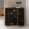 IDIMEX Schuhschrank MIRAN Schuhkommode platzsparend mit 3 Türen Schwarz/Eiche Finish Bild 3