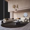 Casa Padrino Luxus Couchtisch mit Marmorplatte Dunkelbraun / Messing / Weiß-Braun 150 cm Bild 5