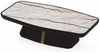 Casa Padrino Luxus Couchtisch mit Marmorplatte Dunkelbraun / Messing / Weiß-Braun 150 cm Bild 3