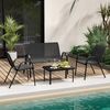 4 Teiliges Terrassenmöbelsets Gesprächsset mit Kaffeetisch 51 x 71 x 35 cm Schwarz Bild 4