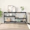 Konsolentisch, Beistelltisch, Konsole mit Regal Schwarz Eichen-Optik 150 x 29 x 76,5 cm Bild 2