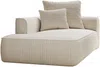 Vente-unique - PINETA Chaise longue Samt Beige - B 115 cm x H 67 cm x L 180 cm Bild 3