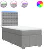 vidaXL Boxspringbett mit Matratze Hellgrau 90x200 cm Stoff 3293865 Bild 2