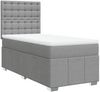vidaXL Boxspringbett mit Matratze Hellgrau 90x200 cm Stoff 3293865 Bild 3