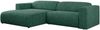 Ecksofa PASADENA, freistehendes Ecksofa, breite Armlehnen, Federsitz - links - Grün Stoff Bild 4