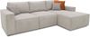 DOMO. collection Ecksofa 800 021, Couch in L-Form mit Cordstoff, Modulsofa mit Taschenfederkern, Sofa, Polsterecke, Eckcouch, 273 x 172 x 85 cm (BxTxH), platin-grau Bild 3