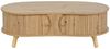 ibettertec Couchtisch Erbsenförmiger Couchtisch mit Rillenoptik, 2 Holzoptik Schiebetüren Bild 2