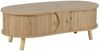 ibettertec Couchtisch Erbsenförmiger Couchtisch mit Rillenoptik, 2 Holzoptik Schiebetüren Bild 4