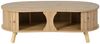 ibettertec Couchtisch Erbsenförmiger Couchtisch mit Rillenoptik, 2 Holzoptik Schiebetüren Bild 3