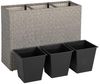 Hochbeet Polyrattan Blumenkübel Pflanzkübel Rattan Blumentopf Set Grau-Mix Bild 3