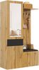 Garderobenset mit 5 Garderobenhaken, Spiegel, Schuhschrank, Einbauschrank mit oberen Regalen, Schubladen, oberen Ablagefächern, Flurgarderobenbank. Bild 5