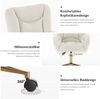 Drehstuhl aus Samt mit verstellbarer goldener Basis, 360° drehbar, ergonomisch gepolstert,Elfenbein Bild 3
