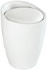 WENKO Badhocker Candy Weiß matt, Sitzgelegenheit, Hocker mit Stauraum für das Badezimmer und Wohnzimmer, integrierter Wäschesammler, ABS-Kunststoff, BPA-frei, Fassungsvermögen 20 L, Ø 36x50,5 cm Bild 2