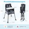 Baby Klappbarer Hochstuhl mit Verstellbarem Tablett & Tragetasche Kinderhochstuhl Babystuhl Bild 2