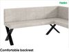 MEBLINI Eckbank für Esszimmer - Küchenbank - Essecke - Sitzecke Küche - PETER - X-Beine 128x168x87cm Rechts - Beige Samt Bild 5