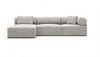 Polster Ecksofa Laguardia L-Form Kurz - Strukturstoff - Hellgrau - Links Bild 3