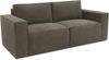 DOMO. collection Sofa 100017, 2-Sitzer mit Rückenkissen und Armlehnen, 2er Couch, Polsterganitur, 210 x 93 x 84 cm (BxTxH), schlamm Bild 3
