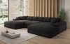 Luxusbetten24 Sofa Designer Sofa Bernardo U in Cord, mit breiter Ottomane Bild 3