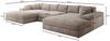 Luxusbetten24 Sofa Designer Sofa Bernardo U in Cord, mit breiter Ottomane Bild 4