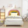 vidaXL Kinderbettgestell mit Kopfteil Creme 90 x 190 cm Samt 42011010 Bild 3